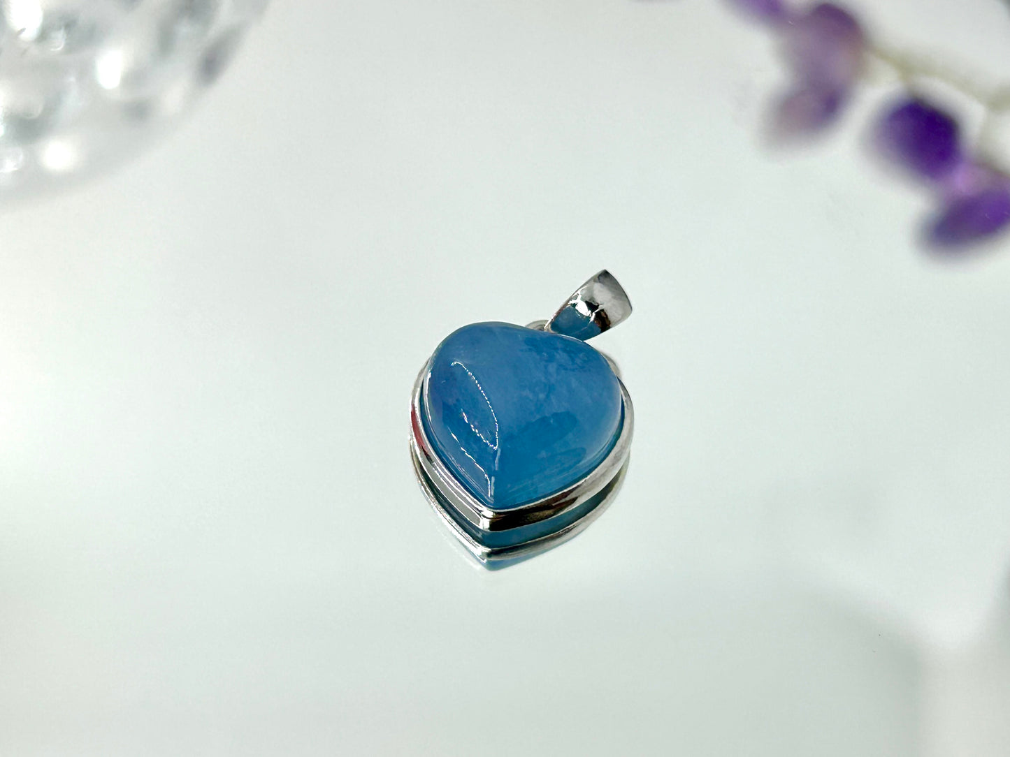Heart shape aquamarine pendant