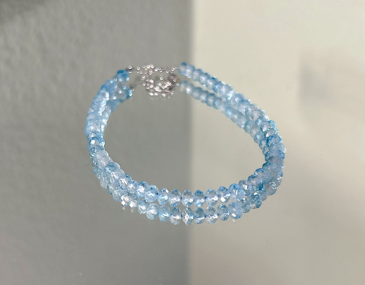 Natural blue topaz bracelet