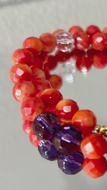 Red bamboo coral necklace